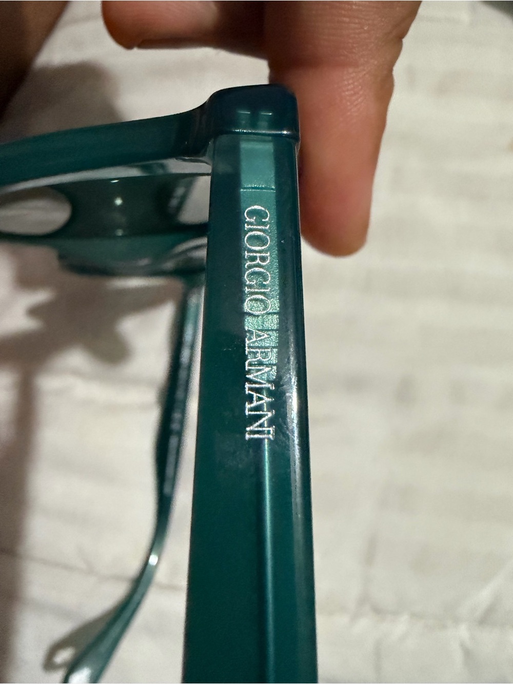 Giorgio Armani Teal Frame Sunglasses with Dark Green Lenses - Picture 3 of 8